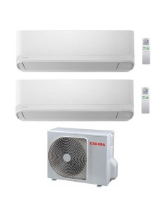 Climatizzatore Condizionatore Dual 10+10 Toshiba Mod Seiya Da 10000+10000 Btu Con Ras-2m14u2avg Gas R32 In A++ Wi Fi Ready