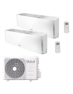 Climatizzatore Condizionatore Unical Dual Split Inverter serie AIR CRISTAL 18+18 con KMX4 36HE R-32 Wi-Fi Optional 18000+18000