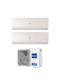 Climatizzatore Condizionatore Haier Dual Split Inverter serie FLEXIS PLUS WHITE 7+9 con 2U40S2SM1FA R-32 Wi-Fi Integrato Colore 