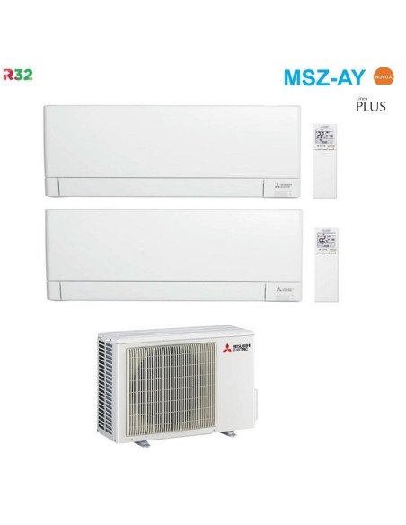 Climatizzatore Mitsubishi Electric Linea Plus Dual Split Serie MSZ-AY inverter da 18000+18000 BTU con MXZ-3F54VF WI-FI Integrato R-32 18+18 a+++/a++